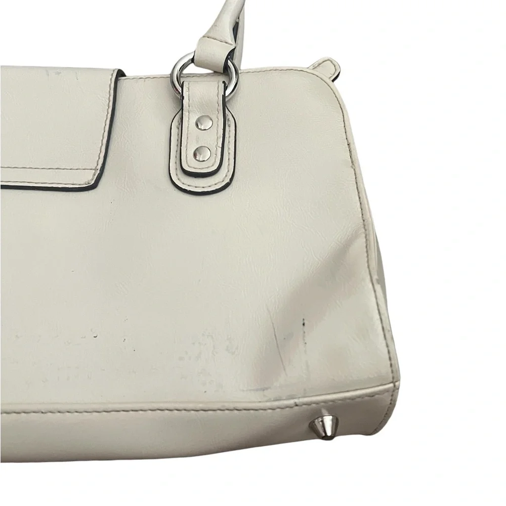 Hillard & Hanson | Y2K purse cream leather medium size shoulder bag